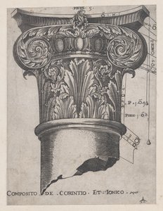 Speculum Romanae Magnificentiae: Komposit aus korinthischen und ionischen, ca. 1537 von Master GA