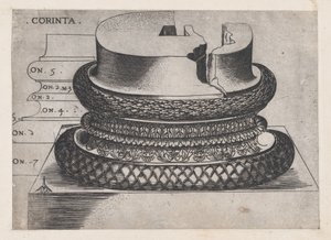 Speculum Romanae Magnificentiae: Korinthische Basis aus dem Lateranbaptisterium, Rom, ca. 1537