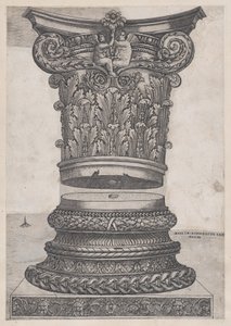 Speculum Romanae Magnificentiae: Verzierte Kapitelle und Basis von Master GA