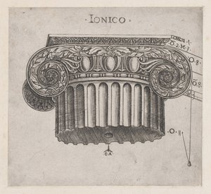 Speculum Romanae Magnificentiae: Ionisches Kapitell, ca. 1537 von Master GA