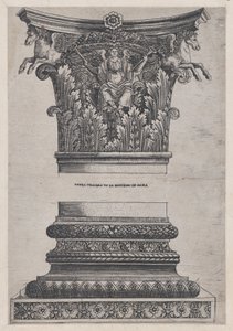 Speculum Romanae Magnificentiae: Pegasus-Kapitell vom Tempel des Mars Ultor und Dekor, ca. 1537