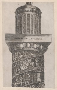Speculum Romanae Magnificentiae: Der obere Teil der Trajanssäule, zeigt Ara..., 16. Jahrhundert von Master GA