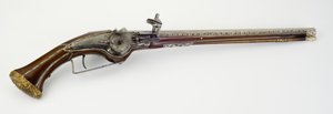 Eines von Paar Radschlosshalfterpistolen, ca. 1650