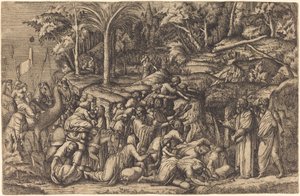 Moses schlägt den Felsen