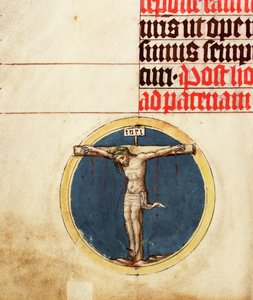 Kleines Rundbild mit dem gekreuzigten Christus von Master Michael