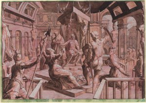 Das Urteil Salomos von Master Of The Liechtenstein Adoration