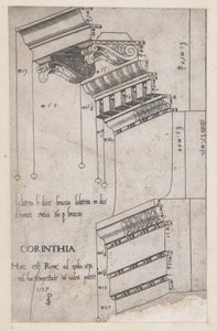 Speculum Romanae Magnificentiae: Gebälk vom Forum Trajan, Rom, 1537 von Master PS