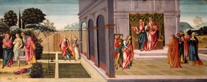 Susanna und die Ältesten im Garten und der Prozess von Susanna vor den Ältesten, ca. 1500 von Master of Apollo and Daphne