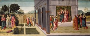Susanna und die Ältesten im Garten und der Prozess von Susanna vor den Ältesten, ca. 1500 von Master of Apollo and Daphne