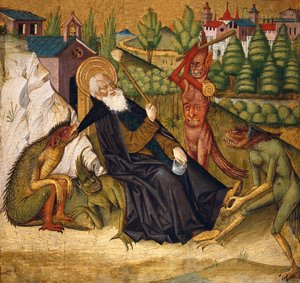 Versuchung des heiligen Antonius in der Wüste von Master of Bonnat