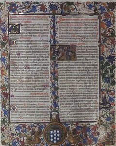 f.130: Seite aus dem Brevier des Bischofs von Montoya von Master of Burgo de Osma