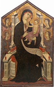 Maestà Madonna mit Kind und vier Engeln, ca. 1290