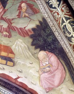 Italien, Region Piemont, Provinz Alessandria, Fresko in der Kapelle der Basilika Santa Maria Assunta von Master of Crea