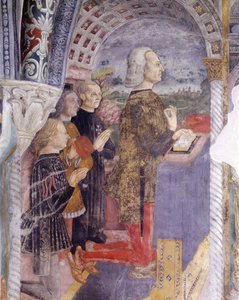 Italien, Region Piemont, Serralunga di Crea, Fresko in der Kapelle der Basilika Santa Maria Assunta von Master of Crea