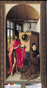 Johannes der Täufer und der Stifter, Heinrich von Werl, aus dem Werl-Altar, 1438 von Master of Flémalle
