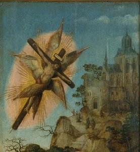 Triptychon der Taufe Christi (Detail) von Master of Frankfurt