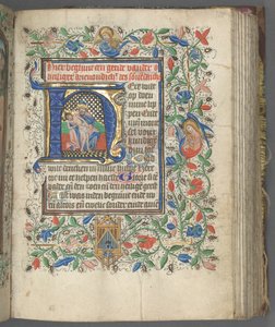 Stundenbuch Gebrauch von Utrecht: fol. 63r, Initiale mit Heiliger Dreifaltigkeit