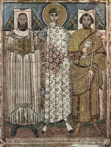 Heiliger Demetrius von Thessaloniki mit den Stiftern, 6.-7. Jahrhundert