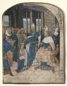 Miniatur aus einem Speculum Historiale: Claudius ernennt Nero zu seinem Nachfolger