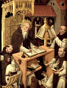 Heiliger Hieronymus im Skriptorium von Master of Monasterio de Santa María