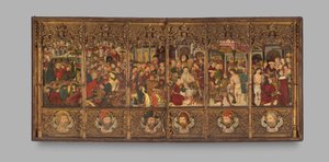 Altarbild Retablo mit Szenen aus der Passion, zweite Hälfte des 15. Jahrhunderts