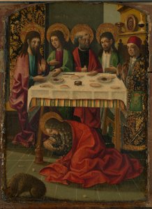 Die Heilige Maria Magdalena salbt die Füße Christi von Master of Perea