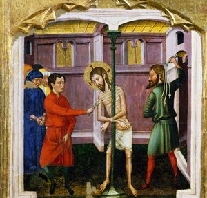Die Geißelung, vom Meister von Rubio, Predella des Altars aus der Kirche Santa Maria, Rubio