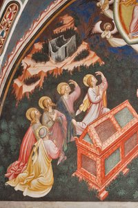 Mariä Himmelfahrt und die Jungfrau Maria, die den Gürtel oder heiligen Gürtel an St. Thomas übergibt (Detail der Apostel)
