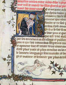 Ms 777 Mönch, der ein Manuskript kopiert, aus Die Geschichte Roms von Livius (59 v. Chr. - 17 n. Chr.) ca. 1370 von Master of the Boqueteaux