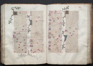 Das Gotha Missale: Fol. 108v, Text, ca. 1375 von Master of the Boqueteaux