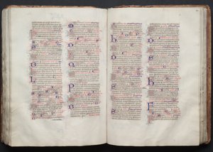 Das Gotha Missale: Fol. 111v, Text, ca. 1375 von Master of the Boqueteaux