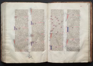 Das Gotha Missale: Fol. 130v, Text, ca. 1375 von Master of the Boqueteaux