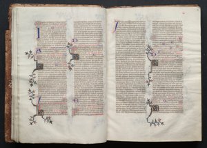 Das Gotha Missale: Fol. 13v, Text, ca. 1375 von Master of the Boqueteaux