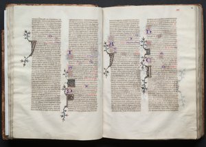 Das Gotha-Missale: Fol. 32v, Text, ca. 1375 von Master of the Boqueteaux