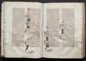 Das Gotha Missale: Fol. 39v, Text, ca. 1375 von Master of the Boqueteaux