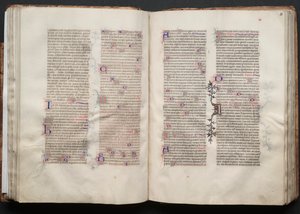 Das Gotha-Missale: Fol. 50v, Text, ca. 1375 von Master of the Boqueteaux