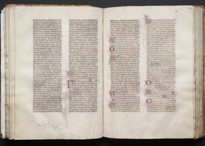 Das Gotha-Missale: Fol. 54v, Text, ca. 1375 von Master of the Boqueteaux