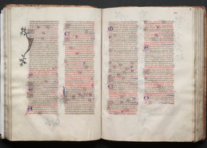 Das Gotha-Missale: Fol. 57r, Text, ca. 1375 von Master of the Boqueteaux