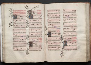 Das Gotha Missale: Fol. 58r, Text, ca. 1375 von Master of the Boqueteaux