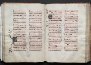 Das Gotha Missale: Fol. 59r, Text, um 1375 von Master of the Boqueteaux