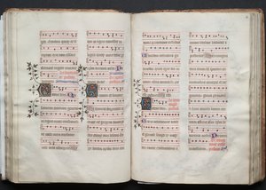 Das Gotha Missale: Fol. 60r, Text, ca. 1375 von Master of the Boqueteaux