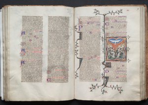 Das Gotha-Missale: Fol 79r, Pfingsten, ca. 1375 von Master of the Boqueteaux