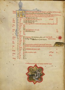 Ein Mann beim Angeln; Tierkreiszeichen Fische von Master of the Brussels Initials