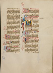 Initiale L: Die Jungfrau im Gebet von Master of the Brussels Initials