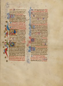 Initiale P: Ein Papst segnet von Master of the Brussels Initials