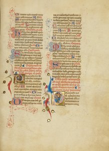 Initiale P: Heiliger Georg; Initiale P: Heiliger Markus von Master of the Brussels Initials