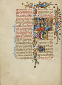 Die Anbetung der Könige; Initiale E: Schwertträger