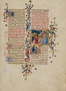 Die Verkündigung; Initiale V: Die Jungfrau im Gebet von Master of the Brussels Initials