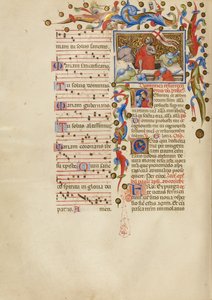 Die Auferstehung; Initiale R: Ein schlafender Soldat von Master of the Brussels Initials