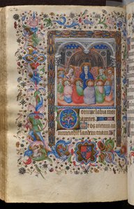 Stundenbuch von Karl dem Edlen, König von Navarra (1361-1425): fol. 137v, Pfingsten